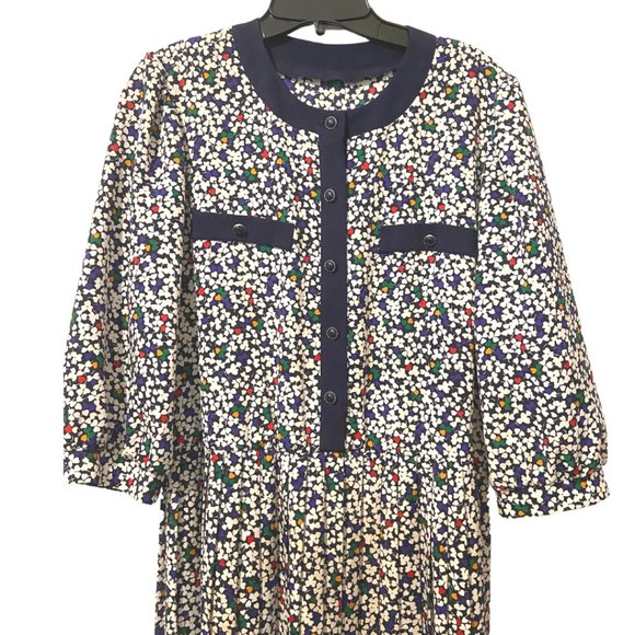 Vintage floral fit and flare maxi dress sz L - Picture 4 of 6